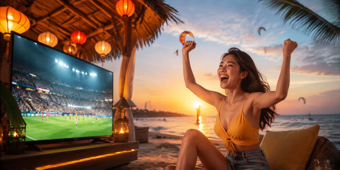 Người dùng tại Hội An tham gia cá cược thể thao trực tuyến trong không gian đèn lồng rực rỡ