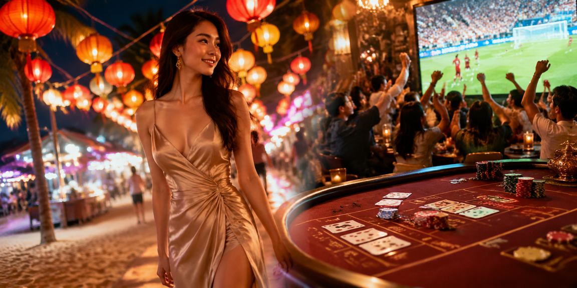 Không khí chợ đêm sôi động tại Mũi Né với trò chơi baccarat trực tuyến trên điện thoại
